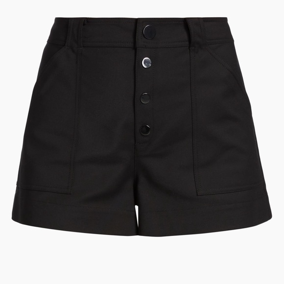 Ramy Brook Roberta Button Fly Black Shorts - Picture 1 of 6